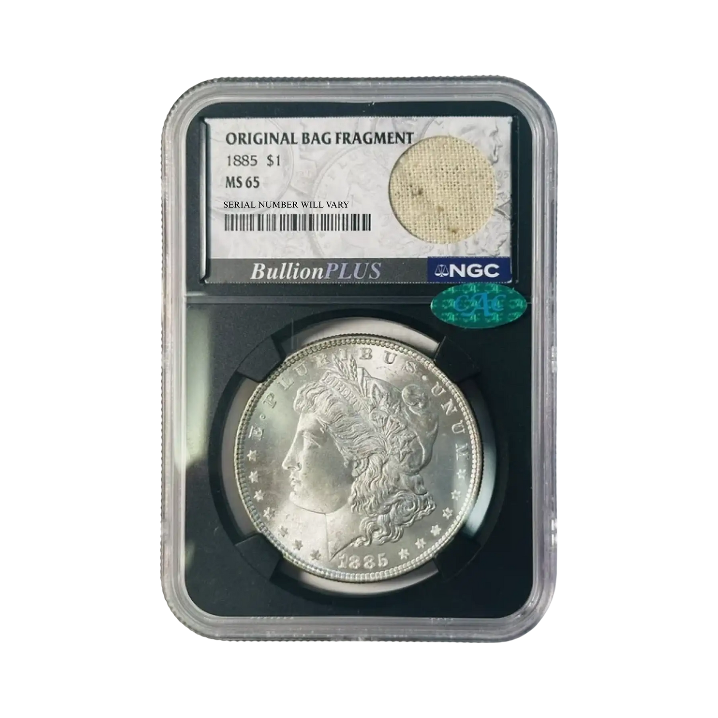 1885 Morgan Silver Dollar Philadelphia - NGC MS65 Original Bag Fragment CAC