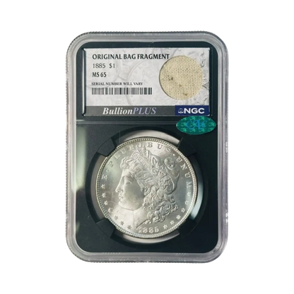 1885 Morgan Silver Dollar Philadelphia - NGC MS65 Original Bag Fragment CAC