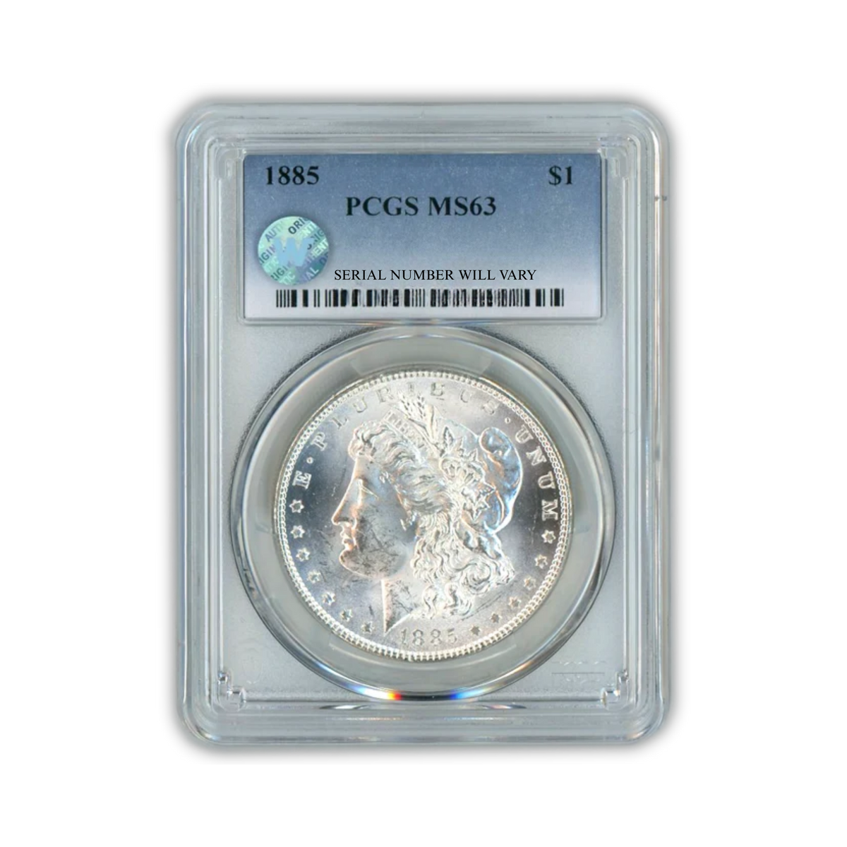 1885 Morgan Silver Dollar Philadelphia - PCGS MS63 Sight White