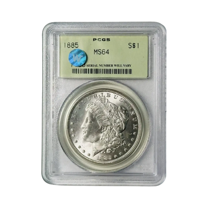 1885 Morgan Silver Dollar Philadelphia - PCGS MS64 OGH Sight White