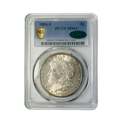 1886-S Morgan Silver Dollar San Francisco - PCGS MS64 CAC