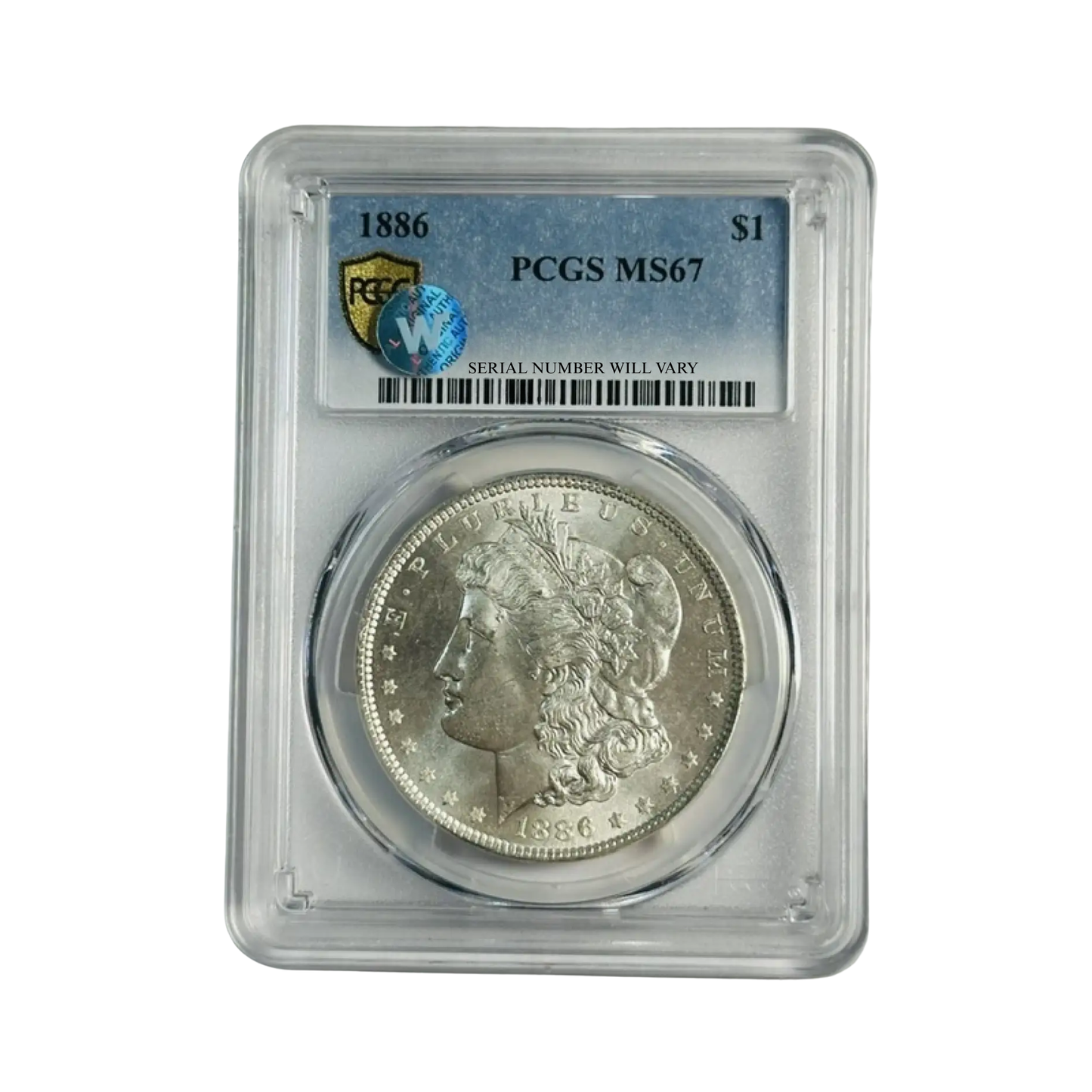 1886 Morgan Silver Dollar Philadelphia - PCGS MS67 Sight White - CoinsTV