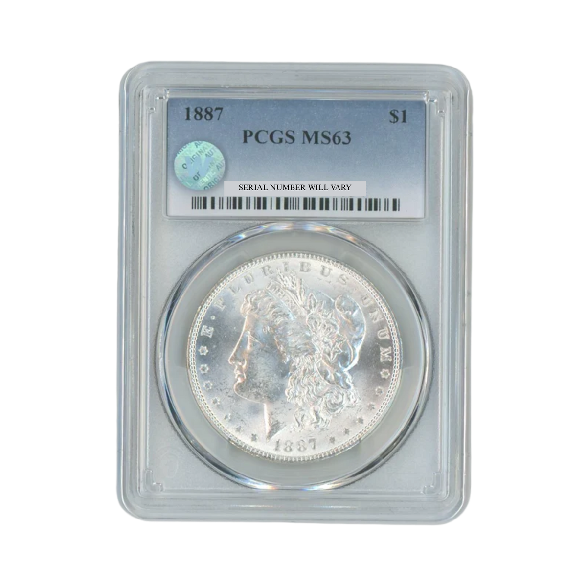 1887 Morgan Silver Dollar Philadelphia- PCGS MS63 Sight White