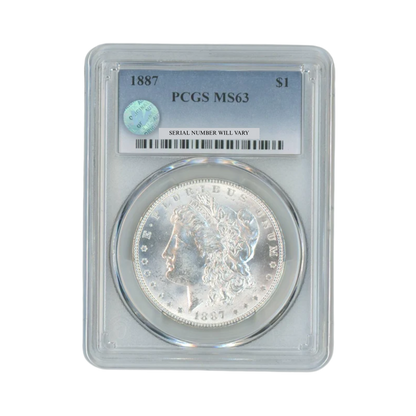 1887 Morgan Silver Dollar Philadelphia- PCGS MS63 Sight White