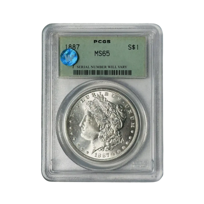 1887 Morgan Silver Dollar Philadelphia - PCGS MS65 OGH Sight White