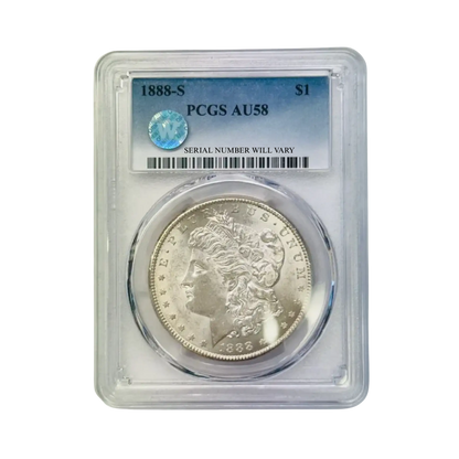 1888-S Morgan Silver Dollar San Francisco - PCGS AU58 Sight White