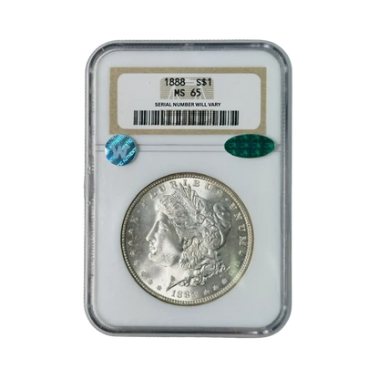 1888 Morgan Silver Dollar Philadelphia - NGC MS65 CAC Sight White