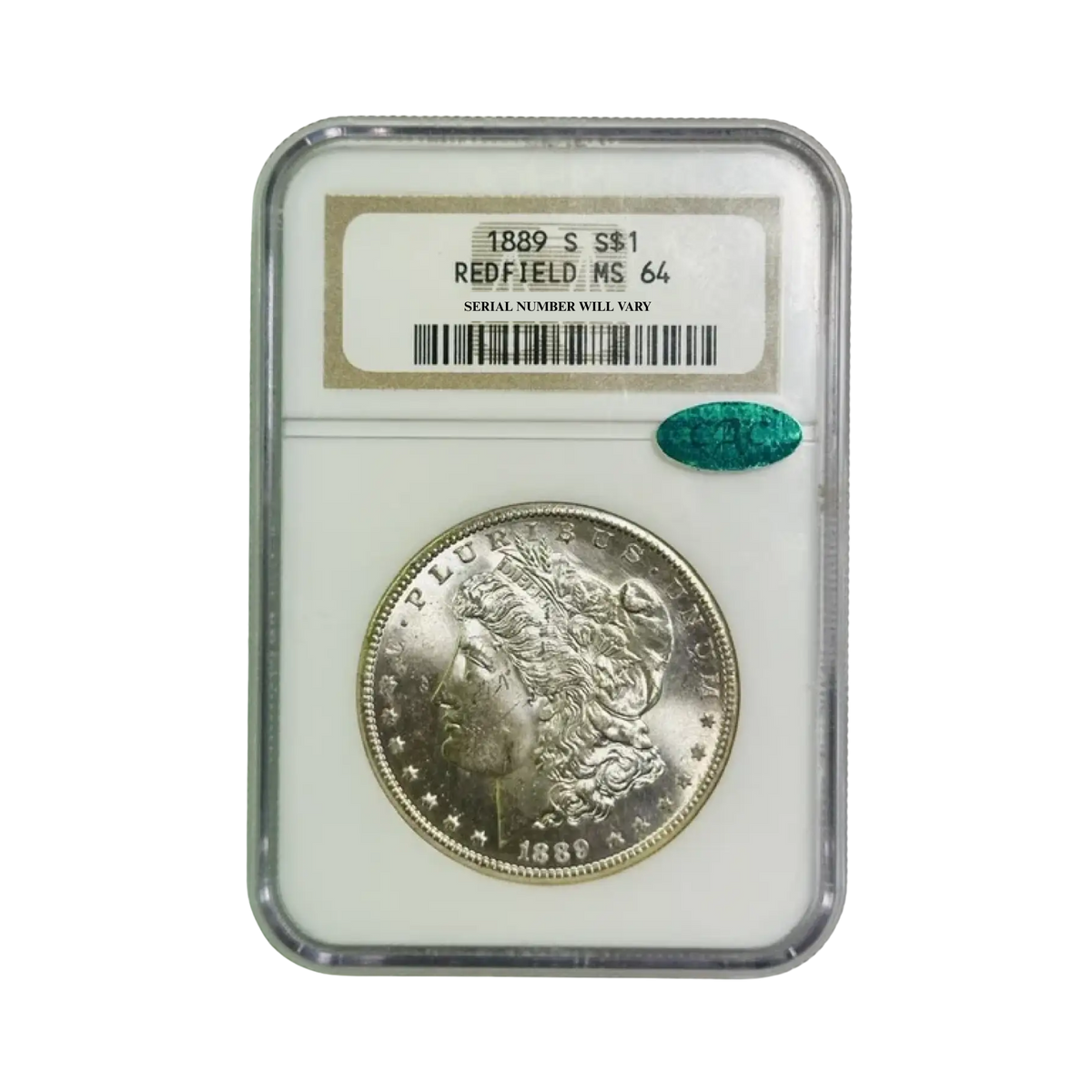 1889-S Morgan Silver Dollar - NGC MS64 Redfield Hoard CAC