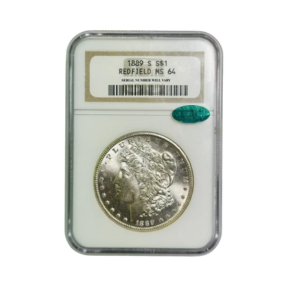 1889-S Morgan Silver Dollar - NGC MS64 Redfield Hoard CAC