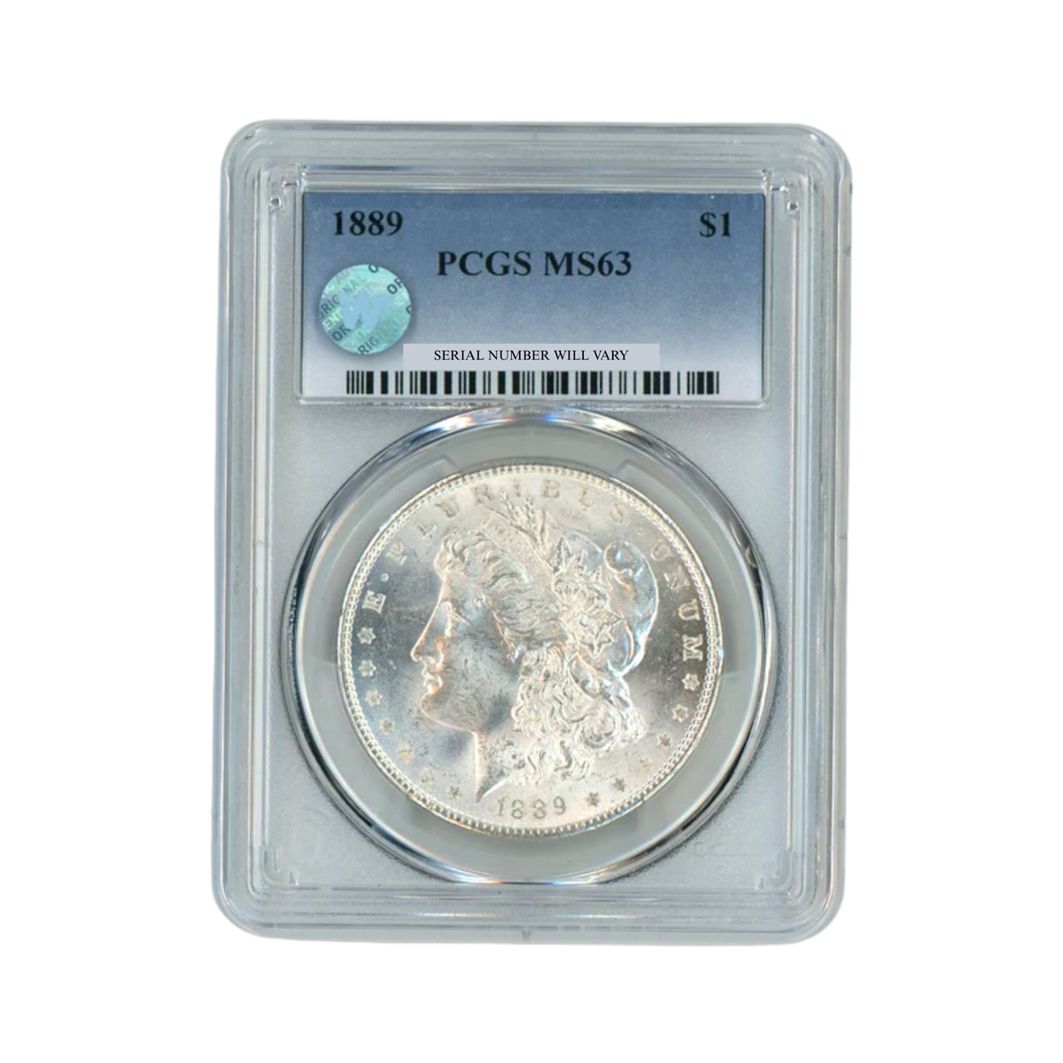 1889 Morgan Silver Dollar Philadelphia - PCGS MS63 Sight White