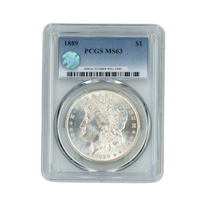 1889 Morgan Silver Dollar Philadelphia - PCGS MS63 Sight White