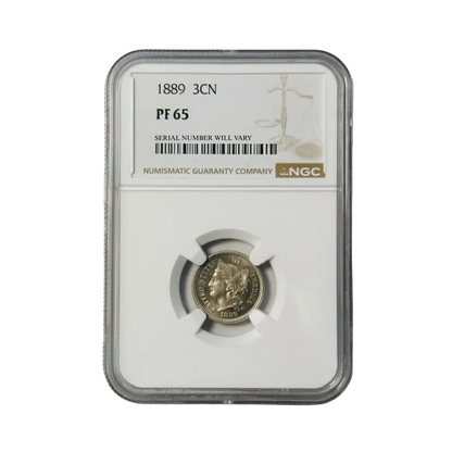 1889 Three Cent Nickel - NGC PF65