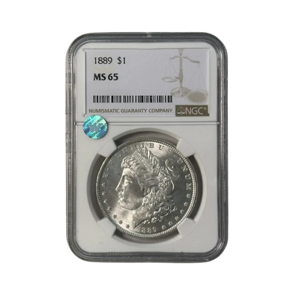 1889 Morgan Silver Dollar Philadelphia - NGC MS65 Sight White