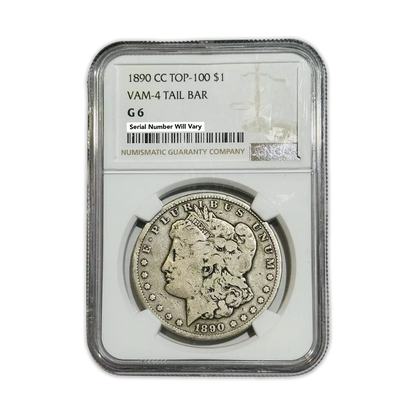 1890 CC Morgan Silver Dollar Carson City TOP 100  VAM-4 Tail Bar - NGC G 6