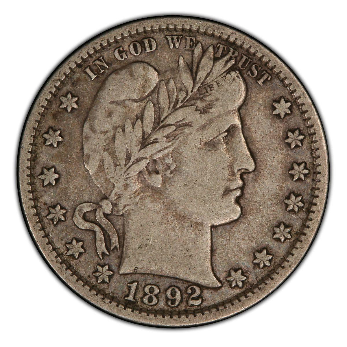 1892-P Barber Quarter G-VG - The First Barber Quarter