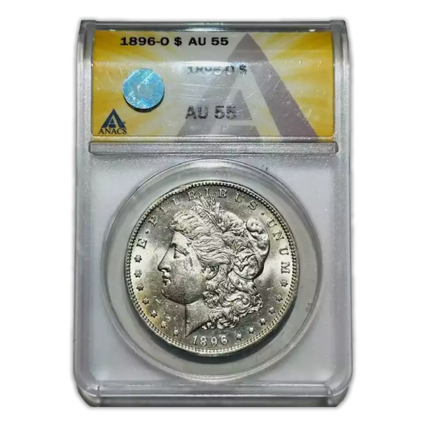 1896-O Morgan Silver Dollar New Orleans - ANACS AU55 Sight White