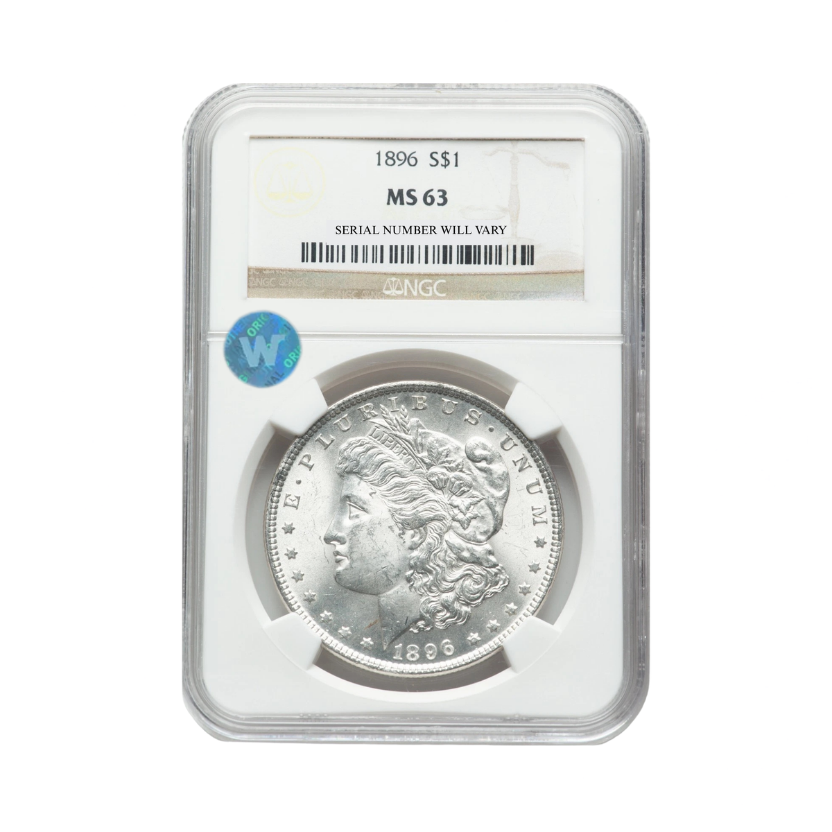 1896 Morgan Silver Dollar Philadelphia - NGC MS63 Sight White