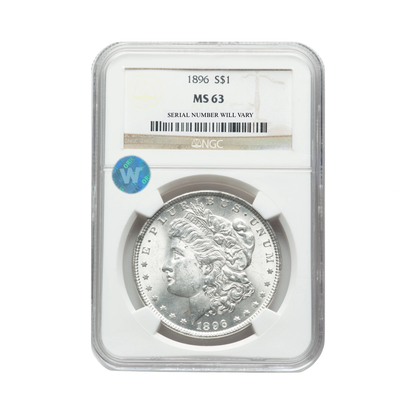 1896 Morgan Silver Dollar Philadelphia - NGC MS63 Sight White
