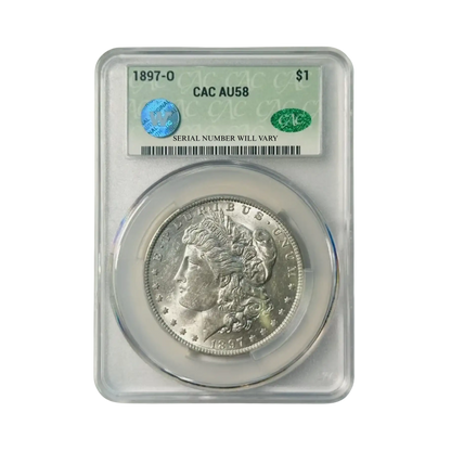 1897-O Morgan Silver Dollar New Orleans - CAC AU58 Sight White