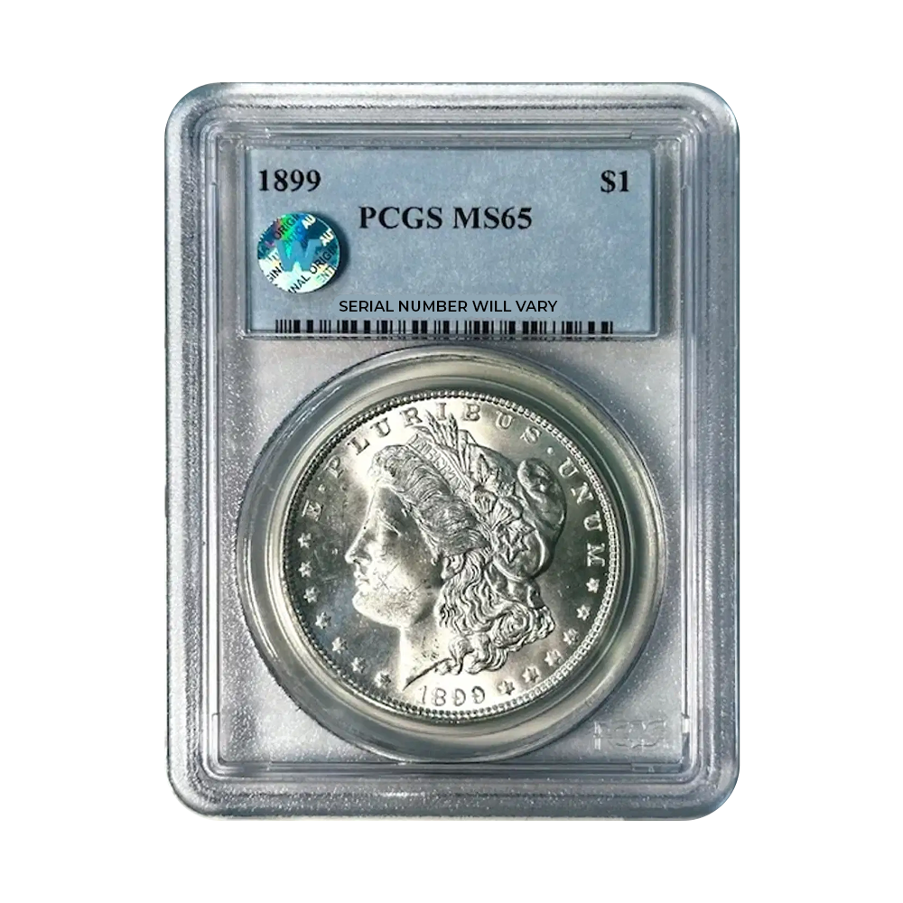 1899 Morgan Silver Dollar Philadelphia - PCGS MS65 Sight White - CoinsTV