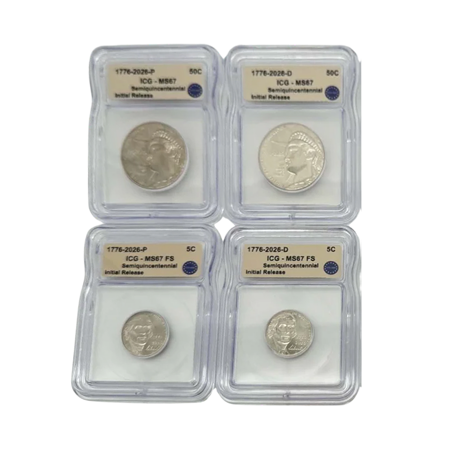 2026 America 250th Semiquincentennial 8-Piece Set P&D - ICG MS67 Initial Release