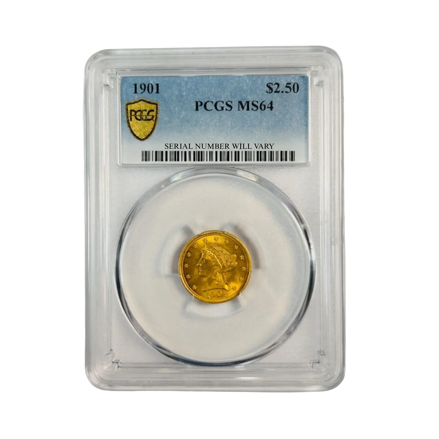 1901 $2.50 Gold Liberty Head Quarter Eagle - PCGS MS64 - CoinsTV