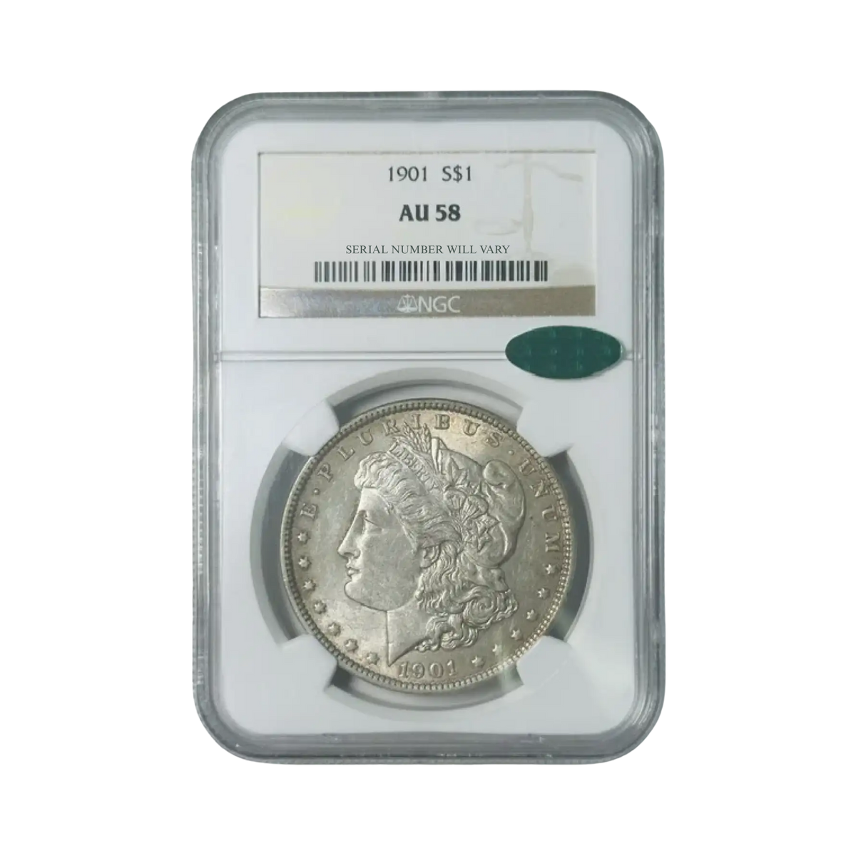 1901 Morgan Silver Dollar Philadelphia - NGC AU58 CAC