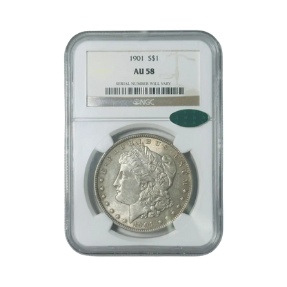 1901 Morgan Silver Dollar Philadelphia - NGC AU58 CAC