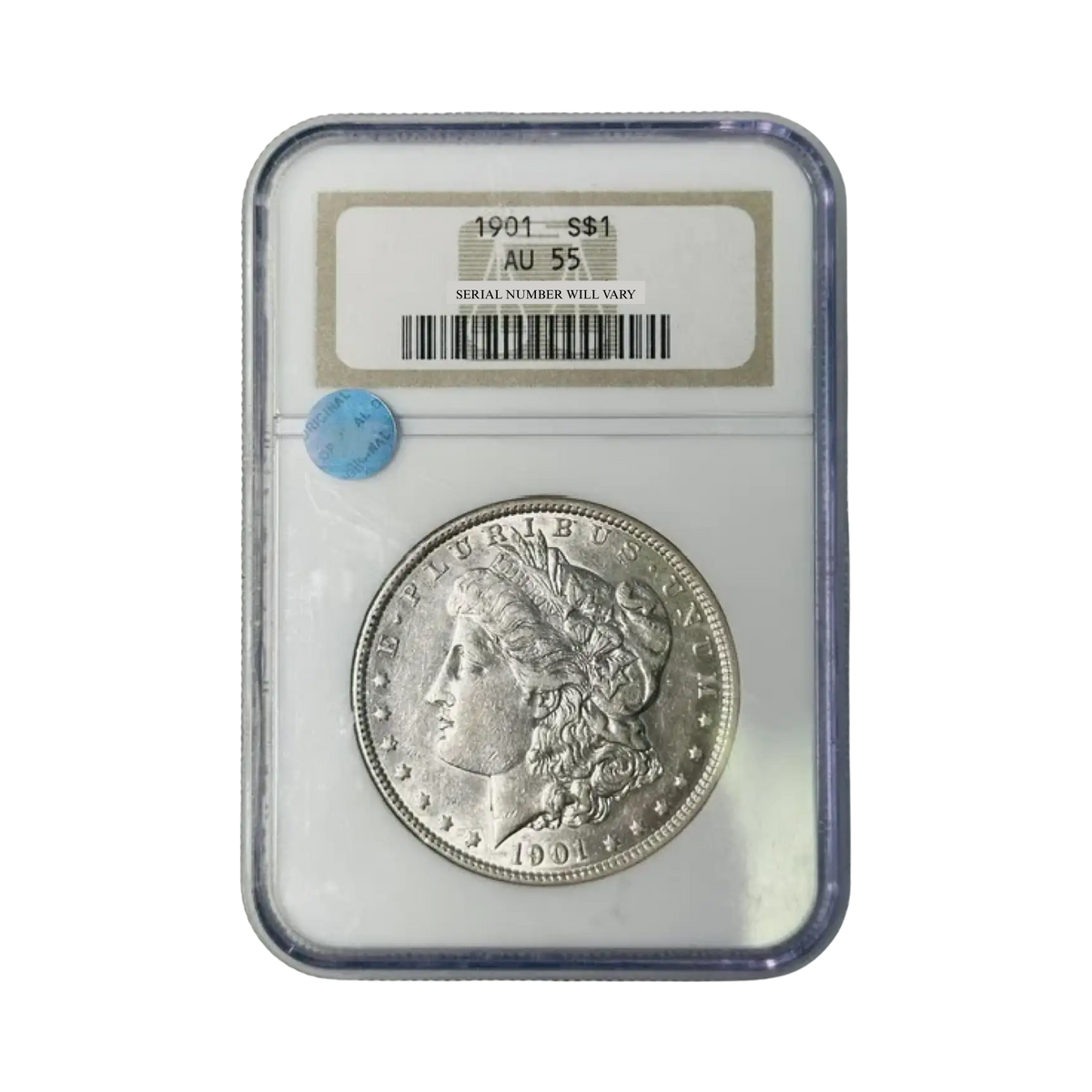 1901 Morgan Silver Dollar Philadelphia - NGC AU55 Sight White