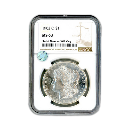 1902 O Morgan Silver Dollar New Orleans NGC MS63 Sight White
