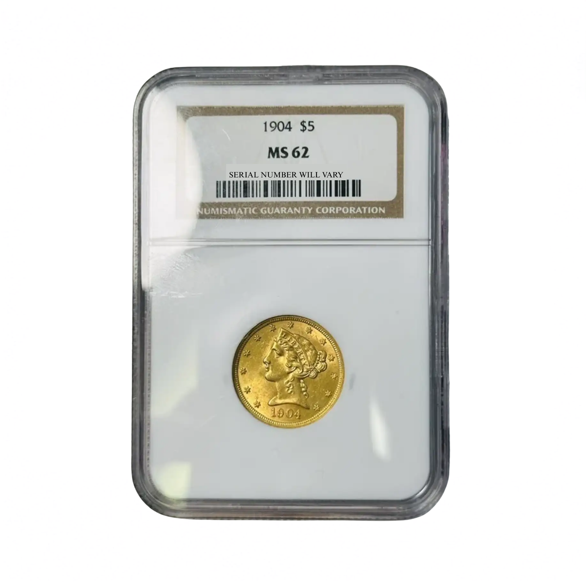 1904 $5 Liberty Head Gold Half Eagle - NGC MS62