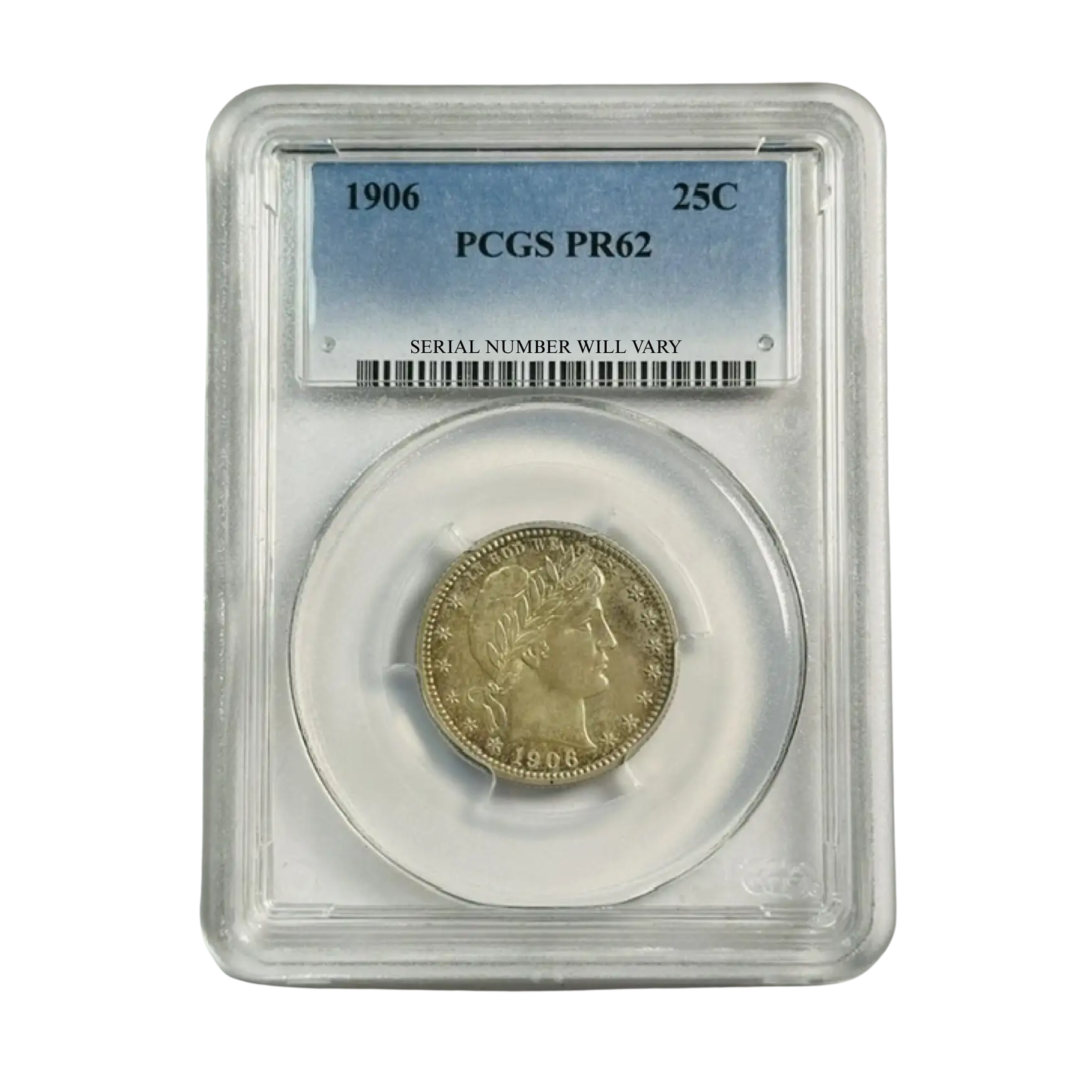 1906 Barber Quarter Dollar - PCGS PR62 - CoinsTV