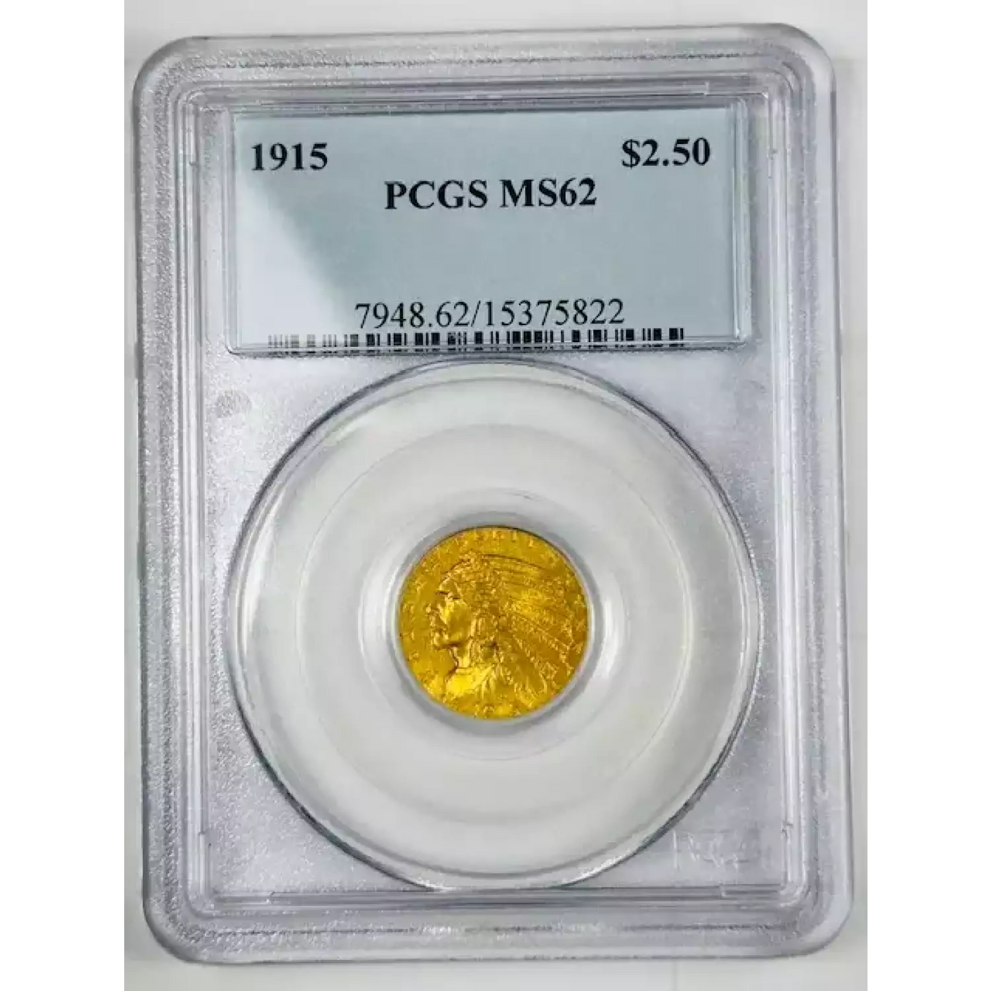 1915 Gold Quarter Eagles $2 1/2 Indian Head PCGS MS62 - CoinsTV