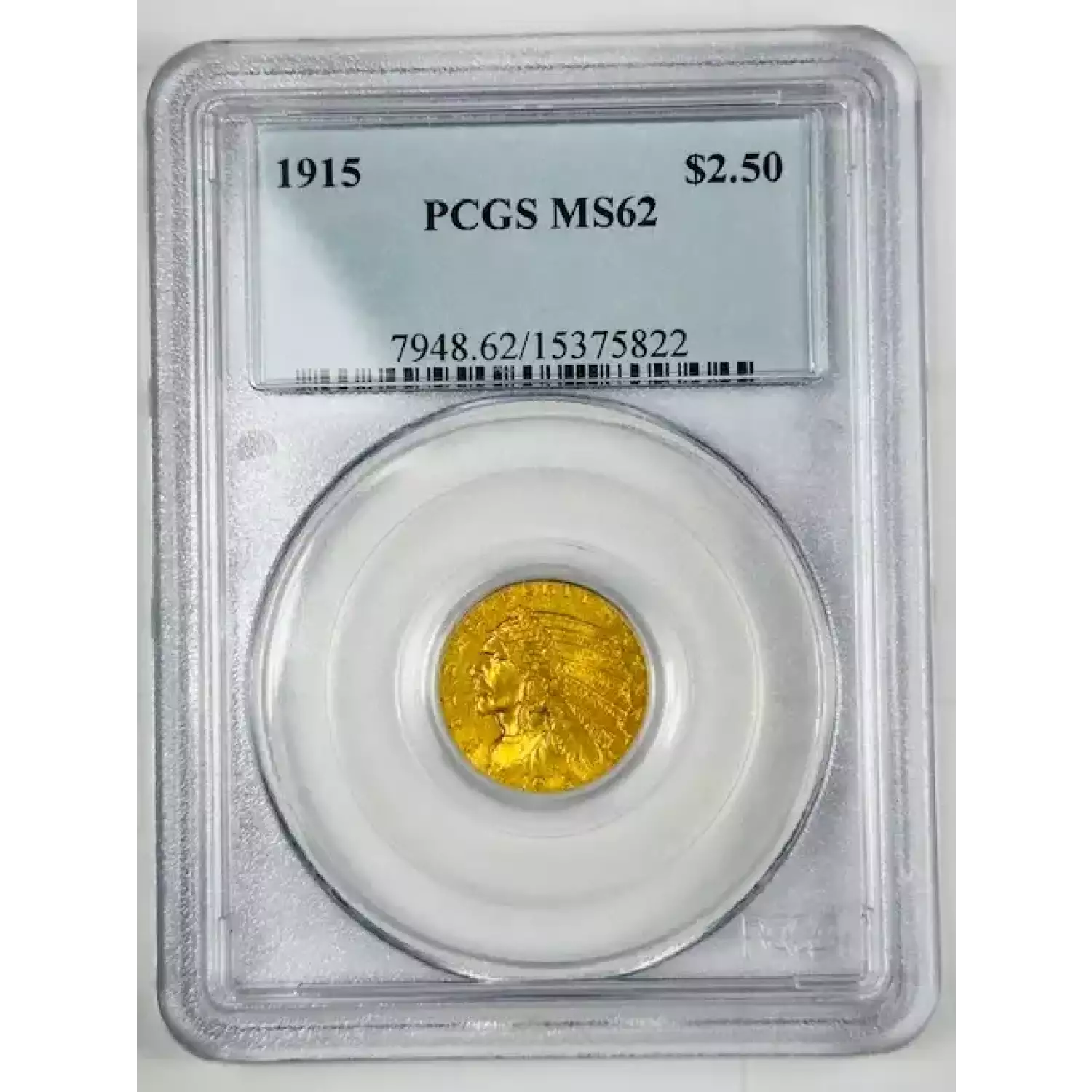 1915 Gold Quarter Eagles $2 1/2 Indian Head PCGS MS62 - CoinsTV