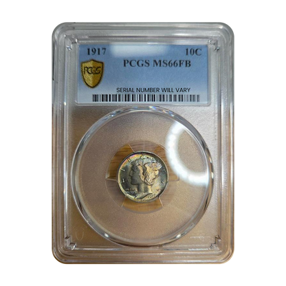 1917 Mercury Dime - PCGS MS66 FB Rainbow Toning