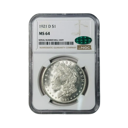 1921-D Morgan Silver Dollar Denver - NGC MS64 CAC