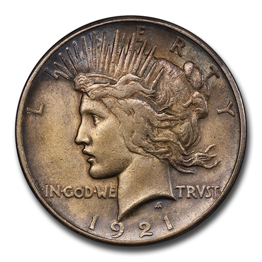 1921 Peace Silver Dollar Philadelphia - High Relief - VG to VF - CoinsTV