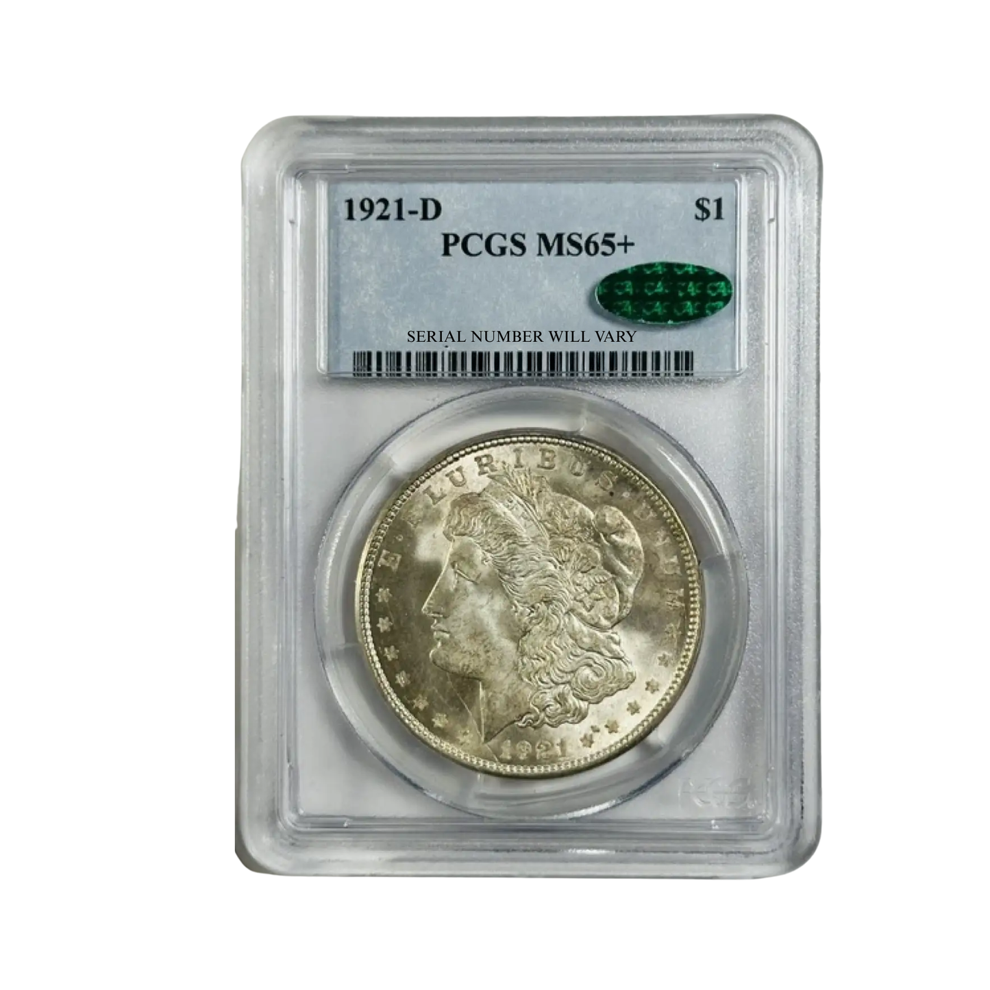 1921-D Morgan Silver Dollar Denver - PCGS MS65+ CAC - CoinsTV