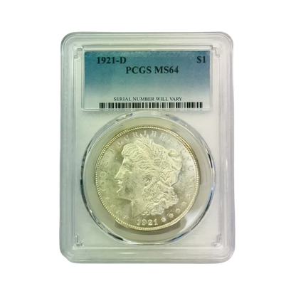 1921-D Morgan Silver Dollar Denver - PCGS MS64
