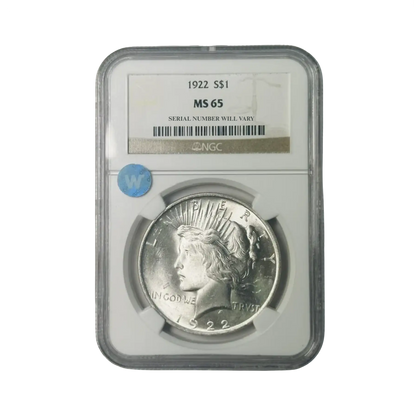 1922 Peace Silver Dollar - NGC MS65 Sight White