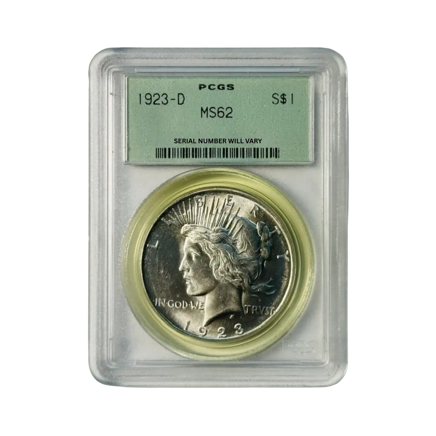 1923-D Peace Silver Dollar - PCGS MS62 Old Green Holder