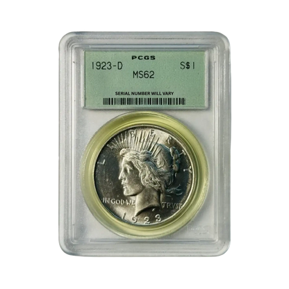 1923-D Peace Silver Dollar - PCGS MS62 Old Green Holder