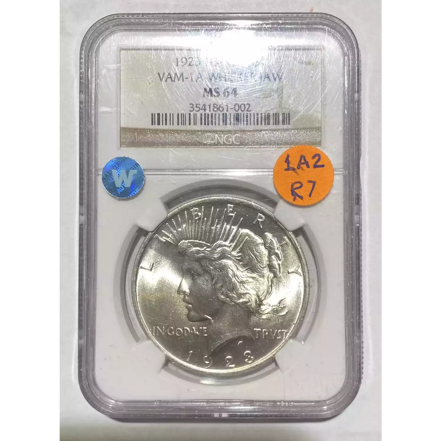 1923-P Peace Dollar - NGC MS64 VAM-1A 2 WHISKER JAW Sight White - CoinsTV