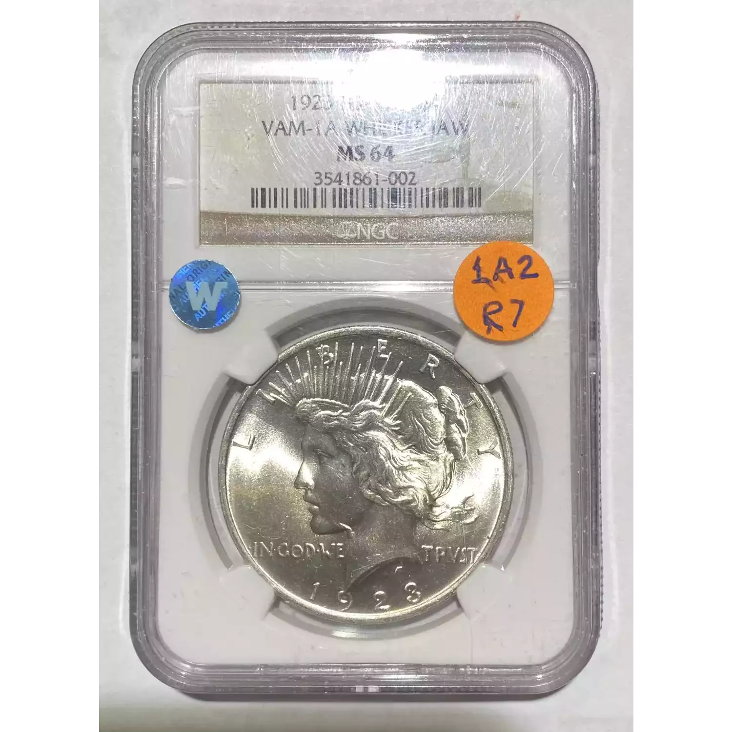 1923-P Peace Dollar - NGC MS64 VAM-1A 2 WHISKER JAW Sight White - CoinsTV