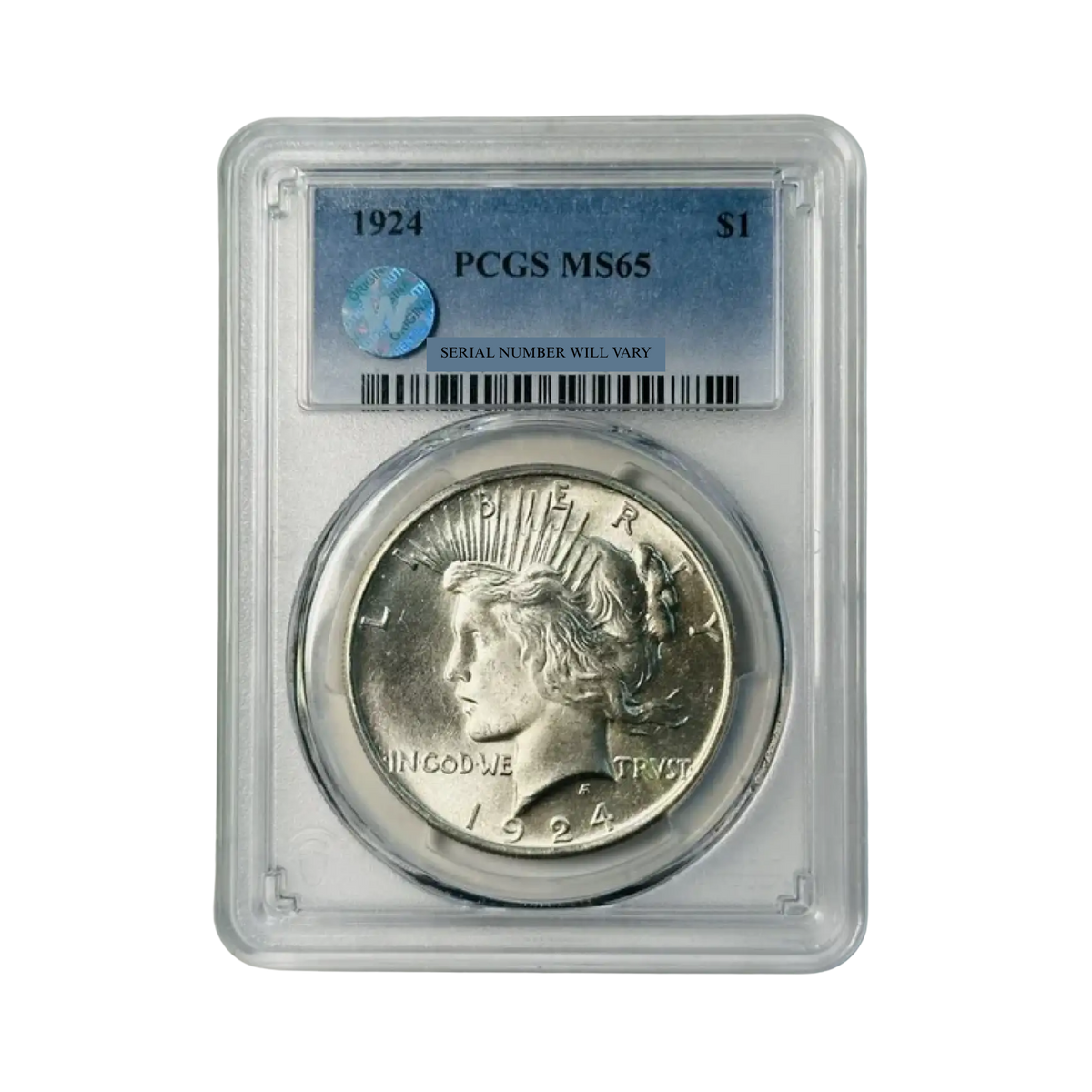 1924 Peace Silver Dollar - PCGS MS65 Sight White