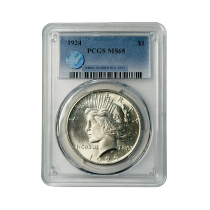 1924 Peace Silver Dollar - PCGS MS65 Sight White