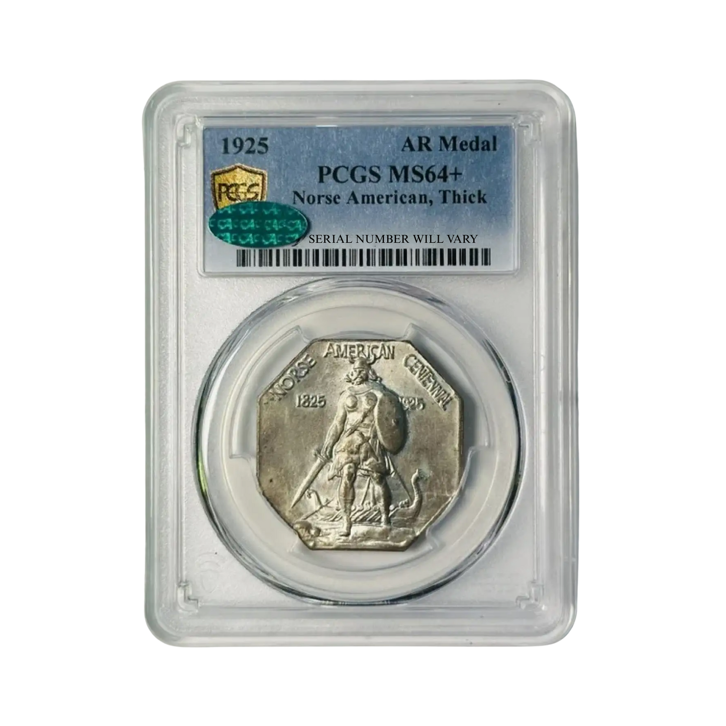 1925 AR Medal Norse American Thick - PCGS MS64+ CAC
