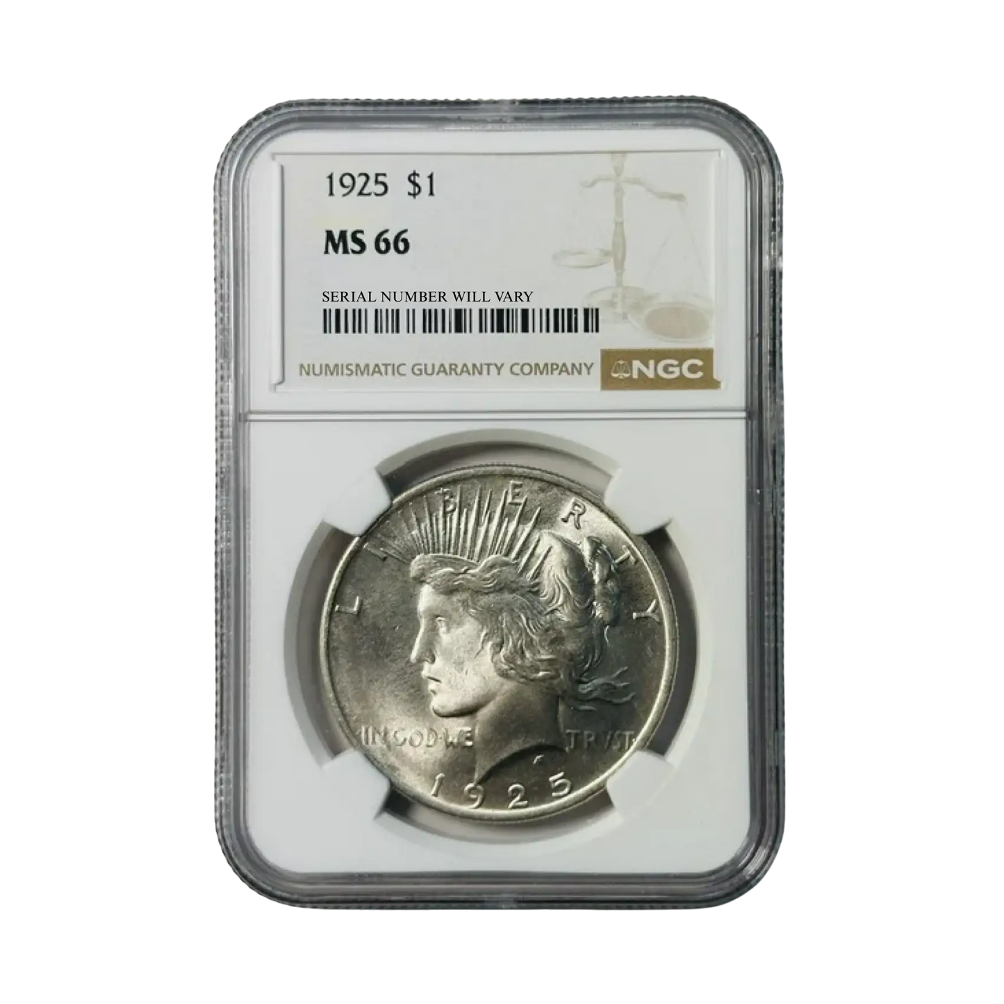1925 Peace Silver Dollar Philadelphia - NGC MS66