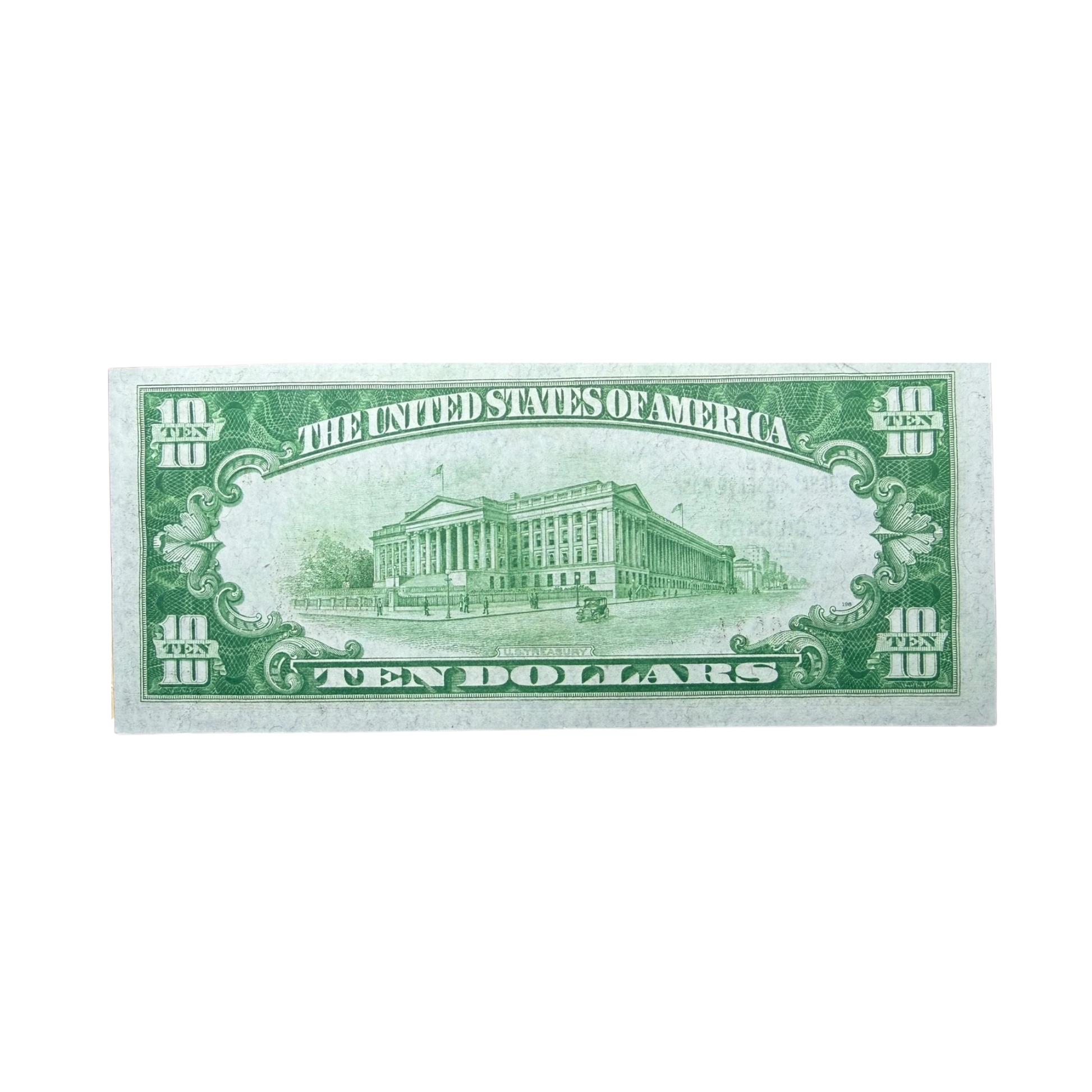 1929 $10 National Bank Note Brown Seal VF-XF - CoinsTV
