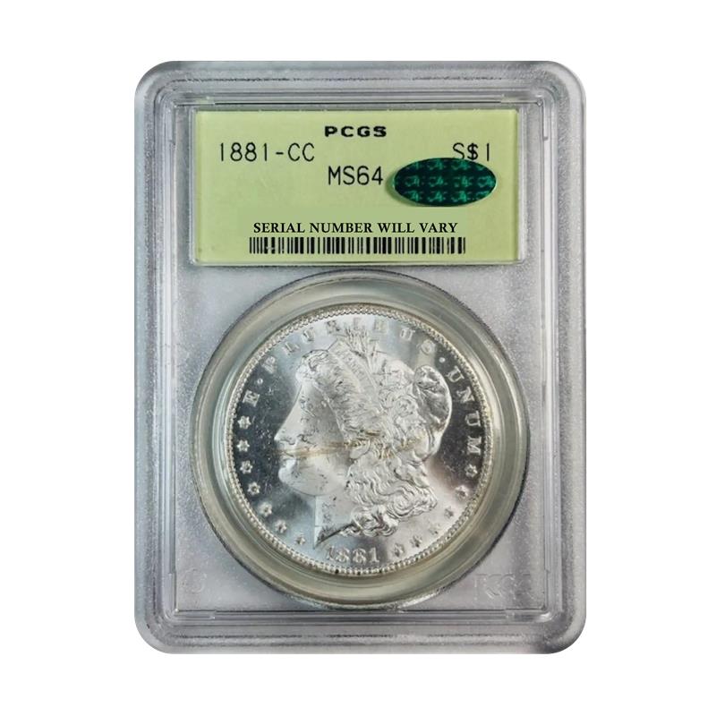 1881-CC Morgan Silver Dollar Carson City - PCGS MS64 OGH CAC - CoinsTV